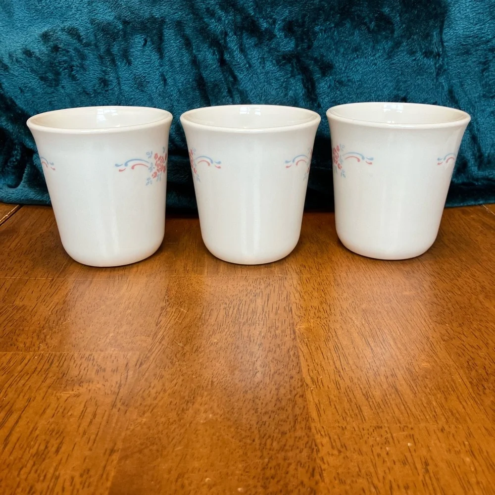 Vintage‎ Corning Corelle Floral Rose English Breakfast Coffee Mug Cup set of 3